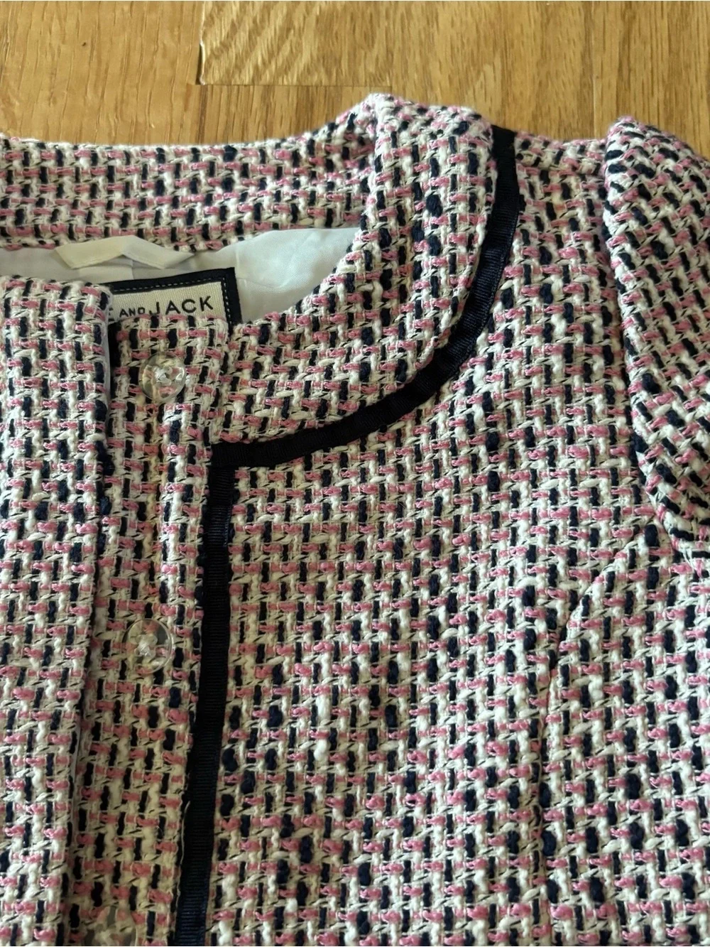 Janie & Jack Boucle Tweed Jacket Blazer Red Black White